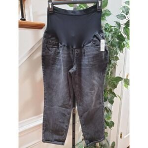 Old Navy Women's Black Cotton Pockets Maternity Straight Leg Capri Jeans Size 8S